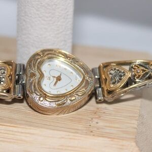 Japan Movement Heart Gold & Silver Watch